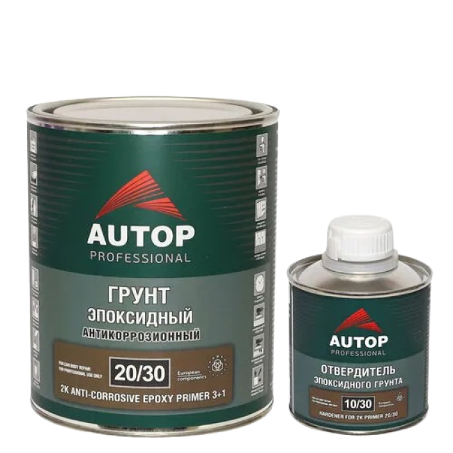 AUTOP 20/30 - 2К Грунт эпоксидный антикоррозионный 3+1 - светло-серый, комплект с отвердителем ATP-PR20/30-075/P3 + ATP-HR10/30-025 – купить в Астане | Autop | carpaint.kz