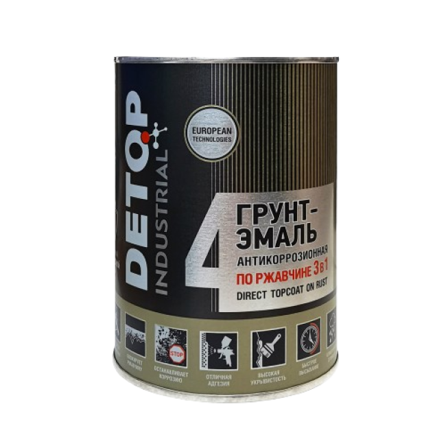 Detop RAL-9001 DETOP No. 4 - 防锈漆底漆 3 合 1 - 白色，0.75l DTI-P07755 图片 – 阿斯塔纳 | carpaint.kz