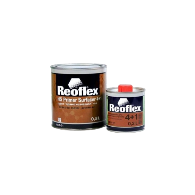 Reoflex 2К Грунт  Акриловый 4+1 Белый + Отвердитель, 0,8+0,2л RX F-01(W)-800 + RX H-11-200 – купить в Астане | Reoflex | carpaint.kz