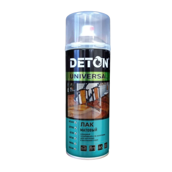 Deton Universal S9028 清漆光泽通用醇酸气雾剂，520 毫升“Deton/Deton Universal” DTN-A46790 图片 – 阿斯塔纳 | carpaint.kz