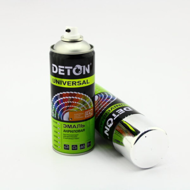 Deton Universal U9021 气溶胶涂料“Deton Universal”彩色铬，光面，丙烯酸，520 毫升“Deton”  图片 – 阿斯塔纳 | carpaint.kz