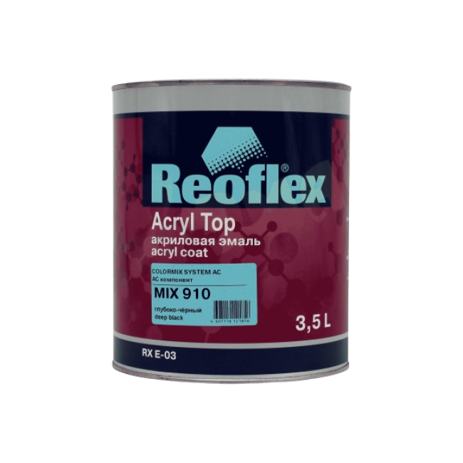 Reoflex 910 MIX 丙烯酸珐琅 4+1，深黑色，3.5l RX E-03-910-3500 图片 – 阿斯塔纳 | carpaint.kz