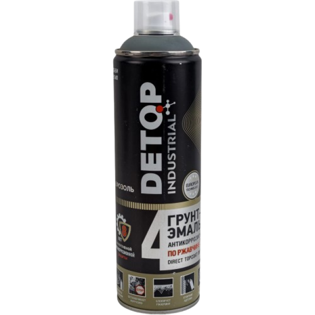 Detop RAL 7005 DETOP №4 - Primer-enamel on rust 3 in 1 - Gray - Aerosol DTI-A07718 – buy in Astana | carpaint.kz