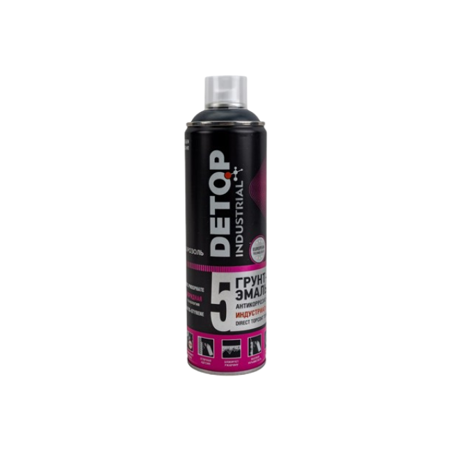 Detop RAL 7024 DETOP №5 - Industrial anti-corrosion primer enamel - Graphite gray - Aerosol DTI-A07735 – buy in Astana | carpaint.kz