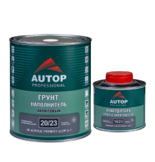AUTOP 20/23 - 2K Acrylic Primer-Filler 3+1 - Black, set with hardener, 1.0+0.33l